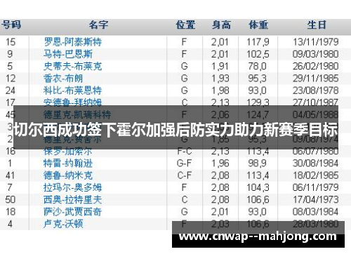 切尔西成功签下霍尔加强后防实力助力新赛季目标